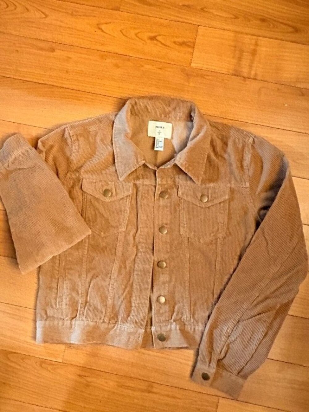 Forever 21 Camel Corduroy Trucker Jacket Size Large